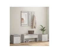 Ensemble de meubles de couloir Gris béton Bois d ingénierie Gris G