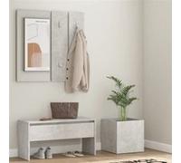 Ensemble de meubles de couloir Gris béton Bois d ingénierie