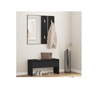 Ensemble de meubles de couloir noir bois d ingénierie