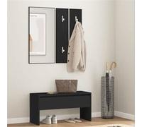 vidaXL Ensemble de meubles de couloir Bois d'ingénierie noir