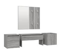 Ensemble de meubles de couloir - vidaXL - couloir - bois d'ingénierie - sonoma gris - 80 x 30 5 x 40 cm - avec tiroir - avec porte{d