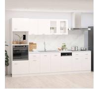 Ensemble de meubles de cuisine - vidaXL - 7 pièces - Blanc - Bois d'ingénierie - Facile à nettoyer - Rangement optimisé
