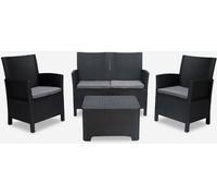 Ensemble de meubles de jardin 2 fauteuils Canapé Table Coffre de rangement Salon Riccione Grand Soleil