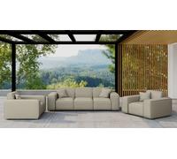Ensemble de meubles de jardin 3 1 1 pour jardin, terrasse, meubles de jardin, MALIBU Lounge Set, accueillant et confortable Beige foncé