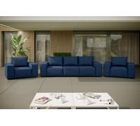 ensemble de meubles de jardin 3+1+1 pour le jardin, terrasse, meubles de jardin lounge set SONNE EXCLUSICVE bleu marine