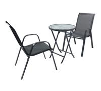 Ensemble de meubles de jardin 3 pièces | groupe de salle à manger de groupe de sièges | 1xtable, 2x chaises | dimensions de table env. H. 89 x W. 55 x D. 55 cm | Ensemble de jardin - Sonlas