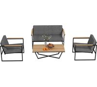 Ensemble de meubles de jardin 4 personnes résistant aux intempéries Ensemble de meubles de balcon avec canapé 2 places, 2 chaises Coussin de siège Table d'appoint Outdoor Ensemble de meubles de terras