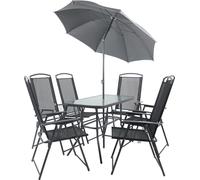 Ensemble de meubles de jardin 7 pièces | groupe de salle à manger de groupe de sièges | 1x table, 6x chaises | dimensions de table env. H. 70 x W. 110 x D. 55 cm | Hochlehner Set 110
