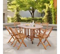 Ensemble de meubles de jardin 'Acerenza' 7 pièces composé d'une table et de 6 chaises en acacia