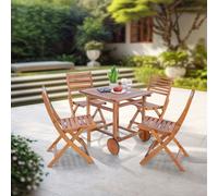 Ensemble de meubles de jardin 'Ancarano' 5 pièces composé d'une table et de 4 chaises en acacia