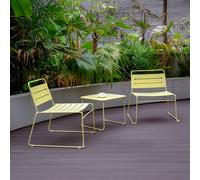 Ensemble de meubles de jardin 'Andria' acier 3 pièces jaune vanille