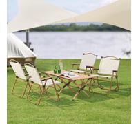 Ensemble de meubles de jardin 'Botrugno' 5 pièces en textile tissé Beige