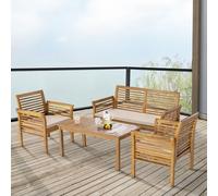 Ensemble de meubles de jardin 'Candela' 4 pièces en acacia couleur bois