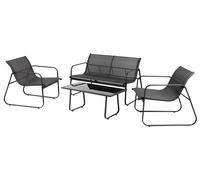 Ensemble de meubles de jardin de haute qualité : canapé, 2 fauteuils, table - Durable & résistant aux intempéries