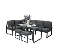 Ensemble de Meubles de Jardin Extérieur en Aluminium Gris Anthracite Forme de L