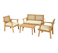 Ensemble de meubles de jardin pour 4 personnes, en acacia