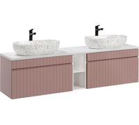 Ensemble De Meubles De Salle De Bain 180 Cm Avec Double Lavabo En Terrazzo