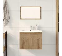 Ensemble de meubles de salle de bain - 2 pcs - Bois d'ingénierie - Chêne artisanal - Contemporain