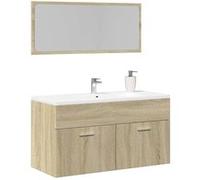 vidaXL Ensemble de meubles de salle de bain 2 pcs 849647 – meuble sous-lavabo – Chêne sonoma