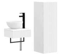 Ensemble de meubles de salle de bain, 2 pièces, blanc, 33 x 34,5 x 100 cm