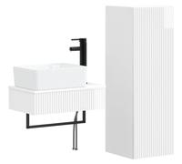 Ensemble de meubles de salle de bain, 2 pièces, blanc brillant, 33 x 34,5 x 100 cm