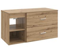 Ensemble de meubles de salle de bain, 2 pièces, en bois de chêne artisanal
