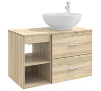 Ensemble de meubles de salle de bain, 2 pièces, en bois imitation chêne Sonoma