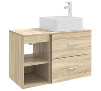 Ensemble de meubles de salle de bain, 2 pièces, en bois imitation chêne Sonoma