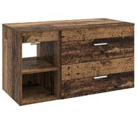 Ensemble de meubles de salle de bain, 2 pièces, en bois vieilli