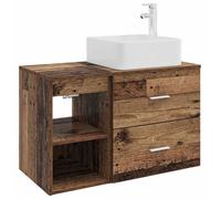 Ensemble de meubles de salle de bain, 2 pièces, en bois vieilli