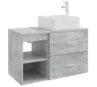 Ensemble de meubles de salle de bain, 2 pièces, gris béton