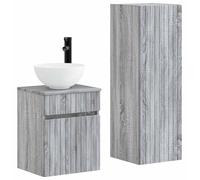 Ensemble de meubles de salle de bain, 2 pièces, gris Sonoma, 33 x 34,5 x 100 cm