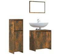 Ensemble de meubles de salle de bain 3 pcs Chêne fumé