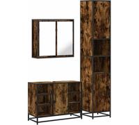 Ensemble de meubles de salle de bain 3 pcs Chêne fumé