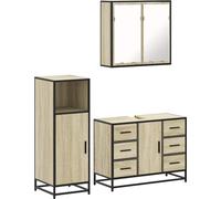 Ensemble de meubles de salle de bain 3 pcs chêne sonoma