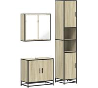 Ensemble de meubles de salle de bain 3 pcs chêne sonoma