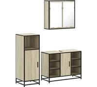 Ensemble de meubles de salle de bain 3 pcs chêne sonoma