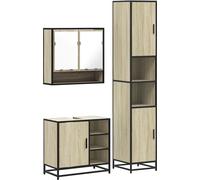 Ensemble de meubles de salle de bain 3 pcs chêne sonoma