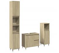 Ensemble de meubles de salle de bain 3 pcs chêne sonoma