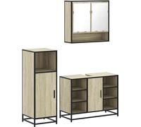 Ensemble de meubles de salle de bain 3 pcs chêne sonoma