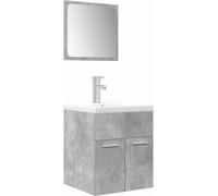 Ensemble de meubles de salle de bain 3 pcs gris béton