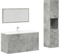 Ensemble de meubles de salle de bain 3 pcs gris béton