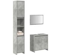 Ensemble de meubles de salle de bain 3 pcs gris béton Gris béton G