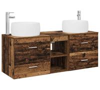Ensemble de meubles de salle de bain, 3 pièces, en bois de récupération, dimensions : 49,5 x 44,5 x 66 cm