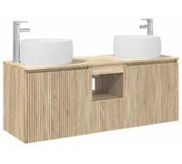 Ensemble de meubles de salle de bain, 3 pièces, en chêne Sonoma, dimensions : 49,5 x 44,5 x 66 cm