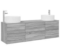 Ensemble de meubles de salle de bain, 3 pièces, gris Sonoma, 49,5 x 44,5 x 65,5 cm