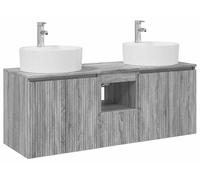Ensemble de meubles de salle de bain, 3 pièces, gris Sonoma, 49,5 x 44,5 x 65 cm