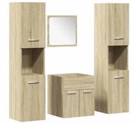 Ensemble de meubles de salle de bain 4 pièces - vidaXL - bois d'ingénierie - chêne sonoma - avec miroir - 30 x 30 x 130 cm 221obb63x