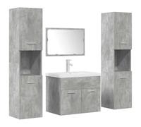 Ensemble de meubles de salle de bain 5 pcs gris béton