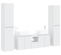 Ensemble de meubles de salle de bain, 5 pièces, blanc, 33 x 34,5 x 160 cm